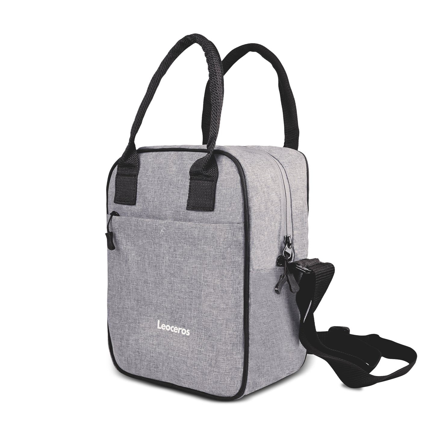Lunch Bag with Shoulder Strap Grey & White