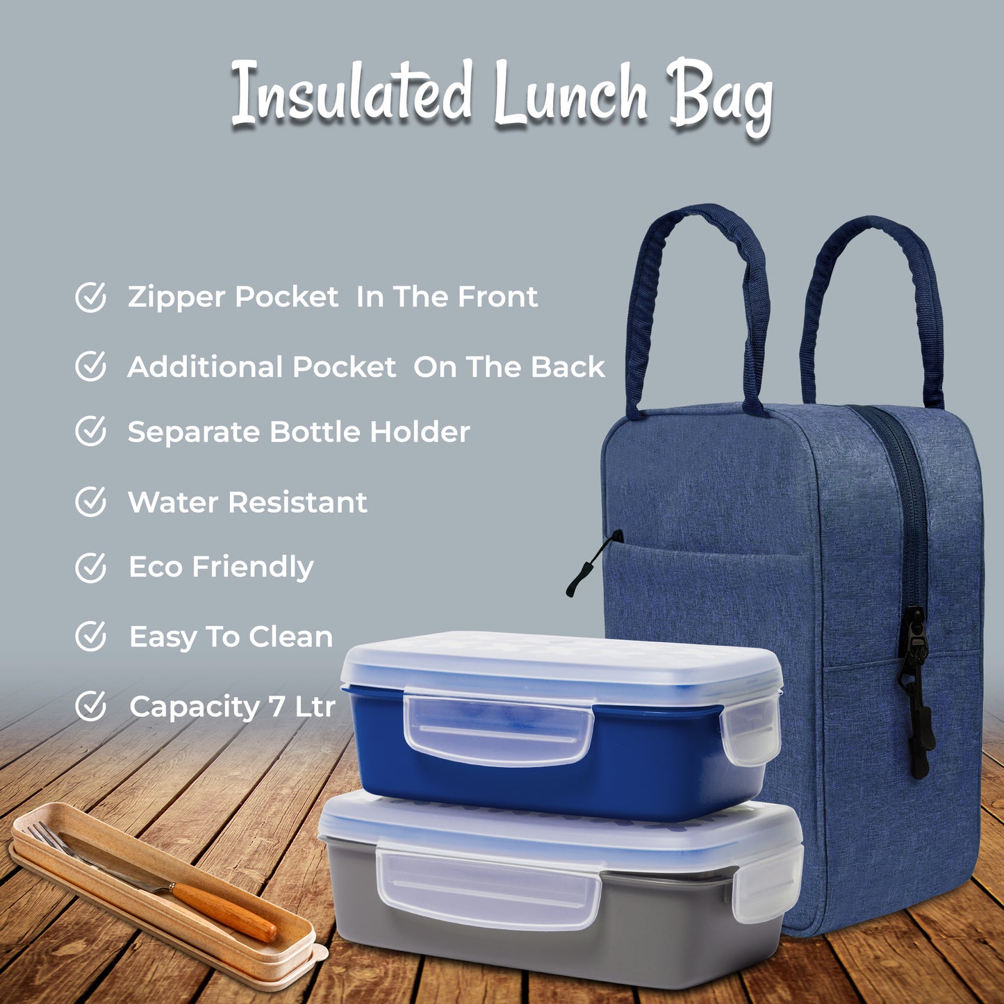 Blue Tiffin Bag For Office