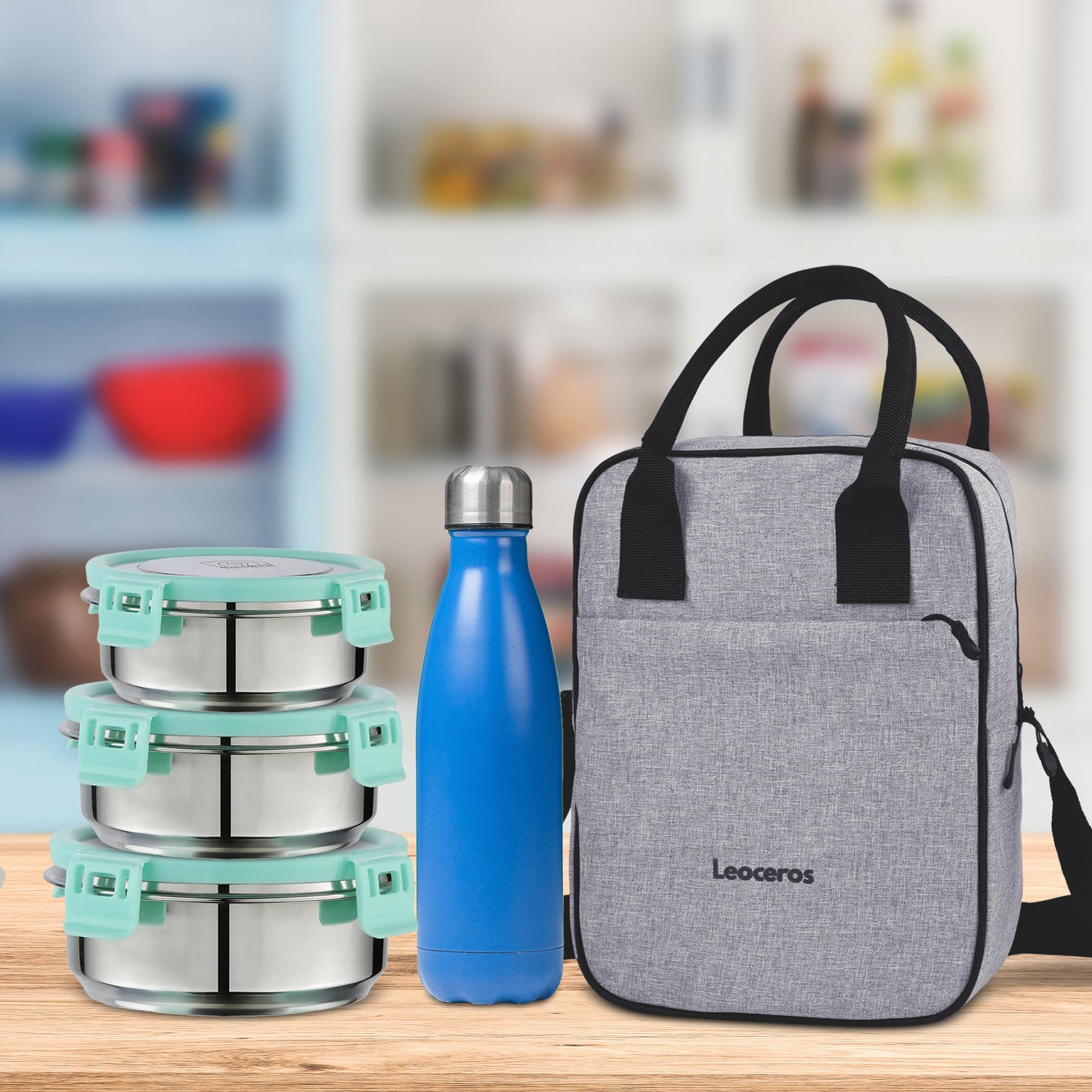 Lunch Bag with Shoulder Strap Grey