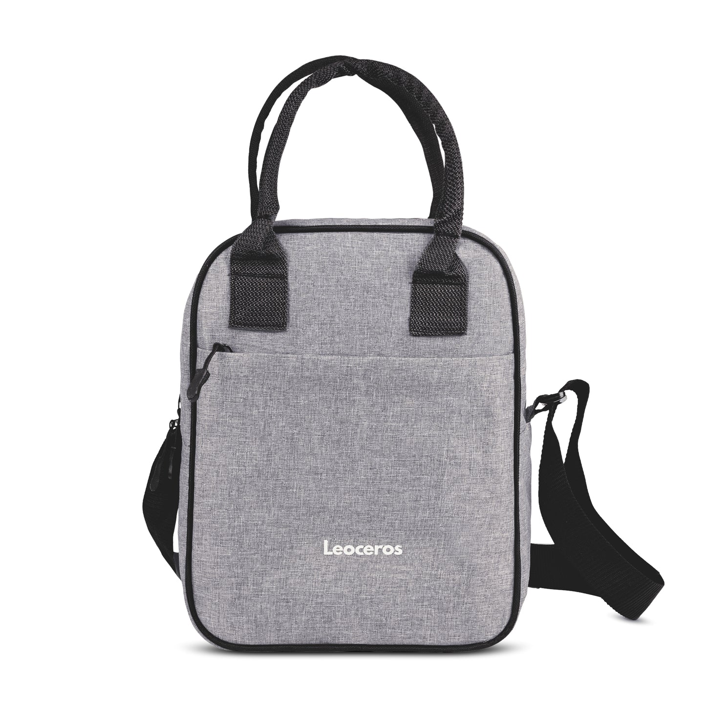 Lunch Bag with Shoulder Strap Grey & White